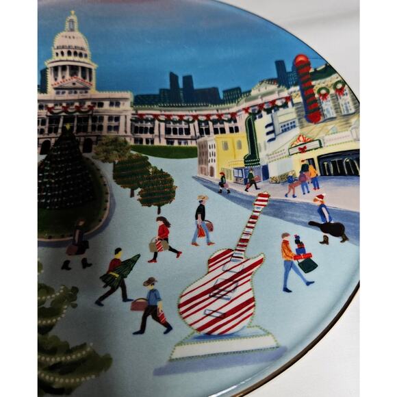 Anthropologie Holiday in the City Austin 2024 4 Piece Set Mug Glass 2 Plates - Picture 4 of 11